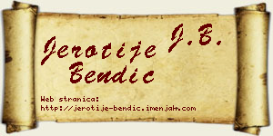 Jerotije Bendić vizit kartica